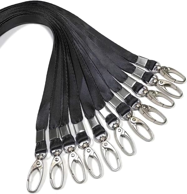 [RM]50 stk. Lanyard Sort Lanyard til ID-kort Nylon Lanyard Bulk Cl