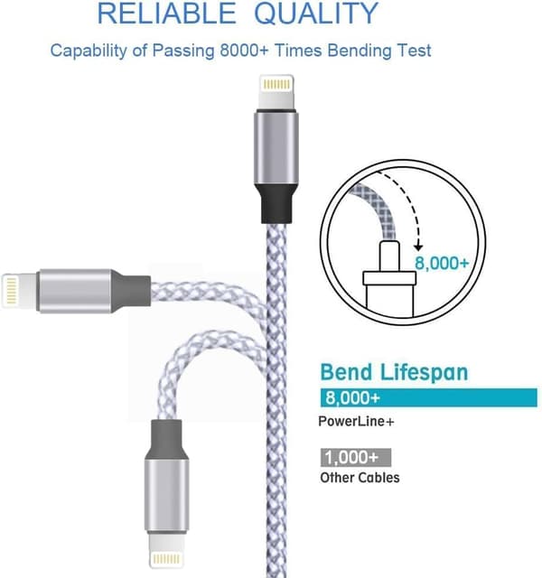 [RM]Lader for iPhone, Lightning-kabel 3-pakning 1,8 m USB-ladekabel
