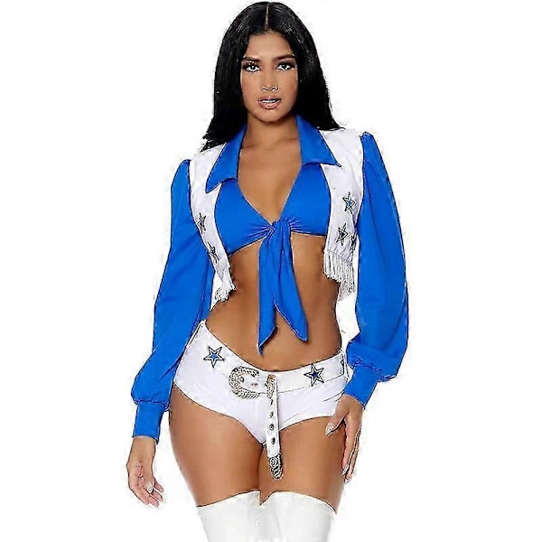 Cheerleader-asu, yhteensopiva naisten cheerleader-asun kanssa ja sisältää sukat S