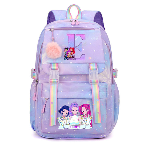 [RM]KPop Demon Hunters Backpack with Printed Letter, Casual Large Capacity Backpack E E 44*30*22cm