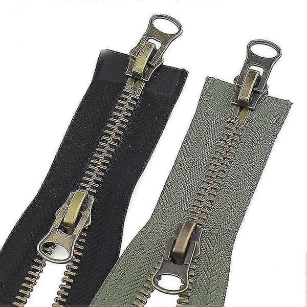 [RM]2-pack 70 cm #8 Metal Zipper Double Puller Separable Black Metal Zipper A-Zipper Puller Zipper For Jackets