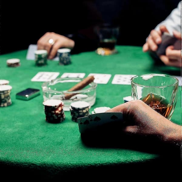 [RM]Round Game Table Cover Fitted Tablecloth Elastic Felt Poker Table Cover