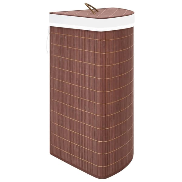 [RM]vidaXL Laundry basket for corner bamboo brown 60 L Brun brown