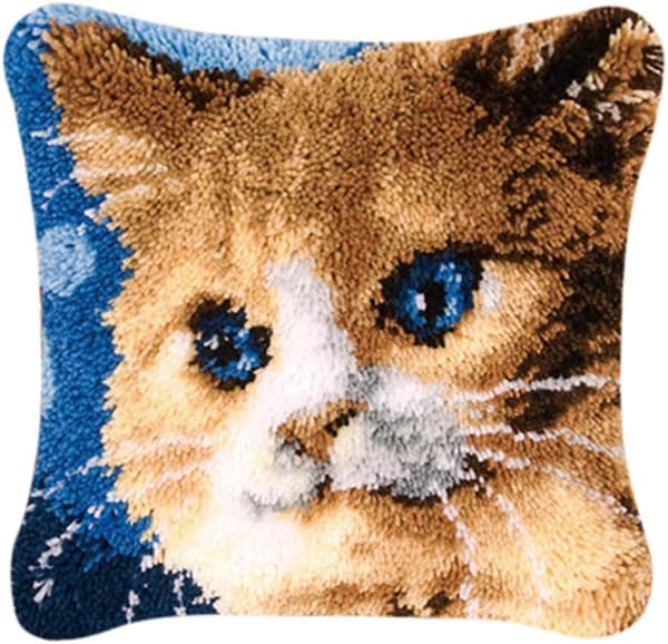 [RM]40cm × 40cm, Katte Latch Hook Komplet Sæt Pudebetræk, Pudebetræk