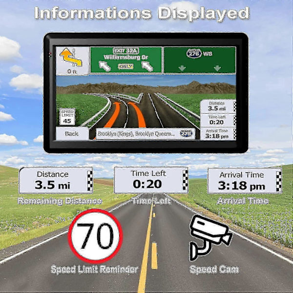 GPS-navigation för bil/lastbil, 2022 års karta 7-tums pekskärm 8g 256m Röstsändningsnavigationssystem WitP2025041800799