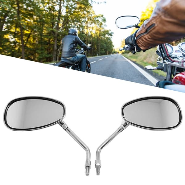 [RM]2pcs Motorcycle Rearview Mirror Electroplated Stainless Clear Surface Handlebar Rear Side Mirror for Motorcycle