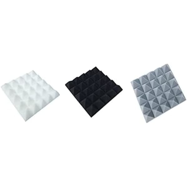 [RM]12 pcs Pyramid Acoustic Foam Panel Home Studio Soundproofing Accessories Foam DIY Studio Sound Recording Wall Panel Tile