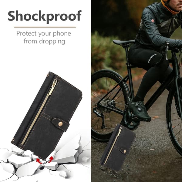 [RM]Case for Samsung Galaxy S20 FE 5G, 9 Card Slots Retro Leather Wallet Shockproof Flip Cover with Hand Strap Card Holder