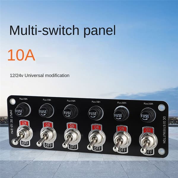 [RM] Bil Multi Panel Bryter 12/24V Universal Strømkontrollpanel Bryter