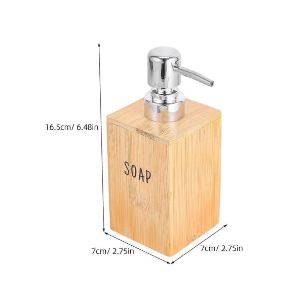 [RM]Refillable Bamboo Soap Dispenser for Shampoo, Hand Wash, 250ml Bottle