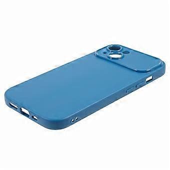 [RM]Compatible for iPhone 14 Flexible TPU Phone Case Matte Smartphone Back Cover Soft Shell (Precise Cutout for Rear Lens)(Azure)