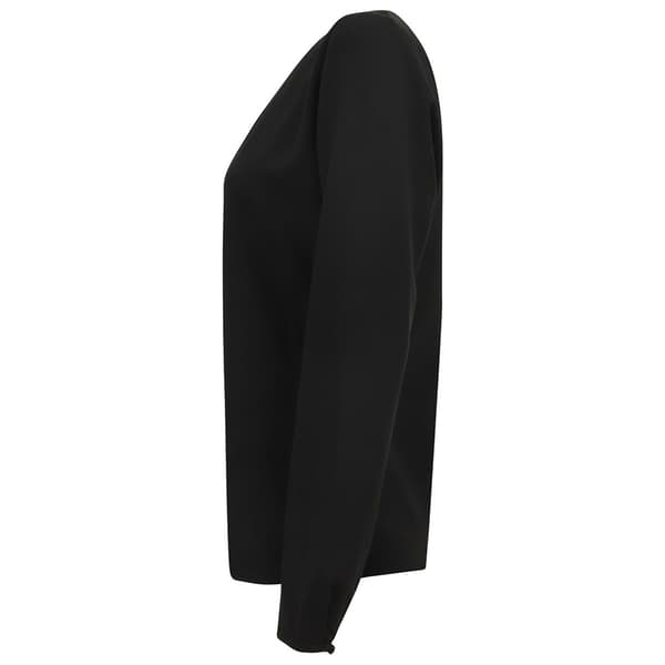 [RM]Henbury Dame Plisseret Langærmet Bluse S Sort Black S