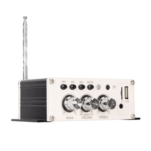 [RM] Car Amplifier 2-Channel Bluetooth 5.0 Digital Mini HIFI Stereo Power Amplifier with Remote Control 100-240V EU Plug 0.1