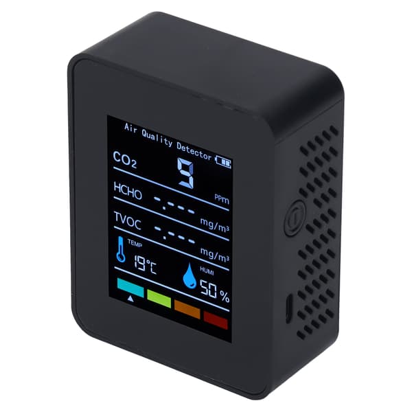 [RM]Black CO2 Carbon Dioxide Detector LCD TVOC HCHO Temperature Humidity Air Quality Meter