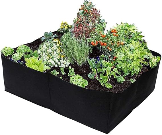 1pc Black 4-Compartment Durable Square Planting Bag, Divided