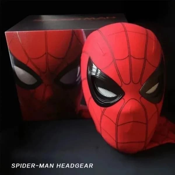 [RM]Spider-Man 1:1 Remote Control Elastic Mask with Moving Eyes for Cosplay
