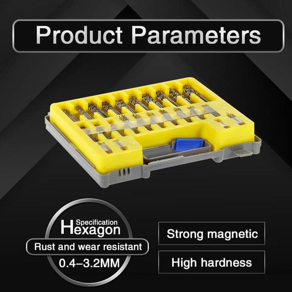 [RM]Mini Drill Bit Set, 150 pcs 0.4mm-3.2 HSS Micro Precision, ZQKLA