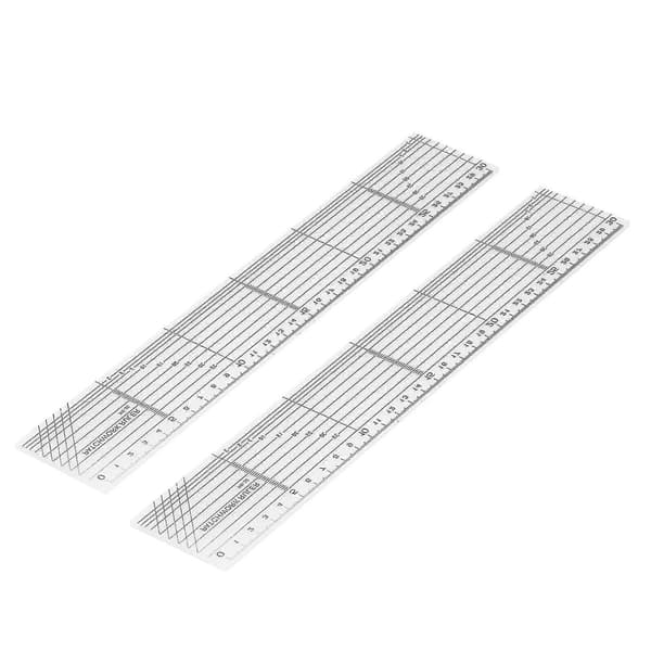 [RM]Durable Acrylic Patchwork Rulers - 2 Pcs Clear Scale Cutting Templates for Classroom and Office
