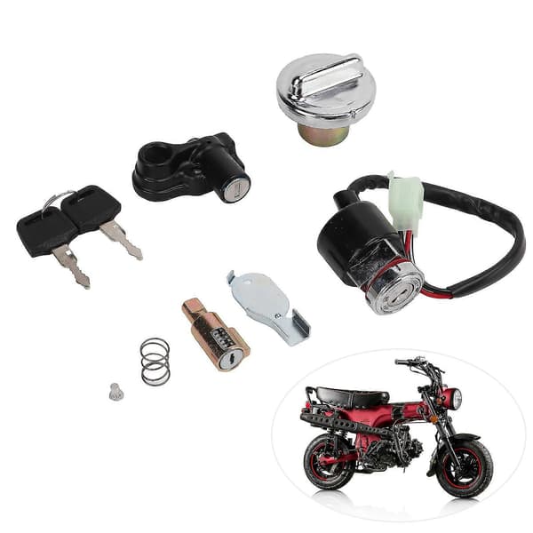 [RM]Ignition Lock Gas Cap Helmet Lock Kit for Dax Skyteam 50cc 125cc - Includes 2 Replacement Keys