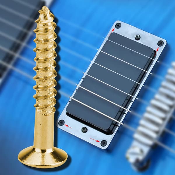 [RM]40 Pcs Guitar Humbucker Pickup Screws Set Kit Ring Surround Mounting Screws Gold
