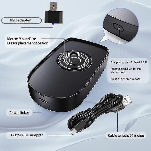 [RM]Mouse Jiggler Adjustable Mouse Movement Simulator with On/Off Switch to Keep Your Computer Active