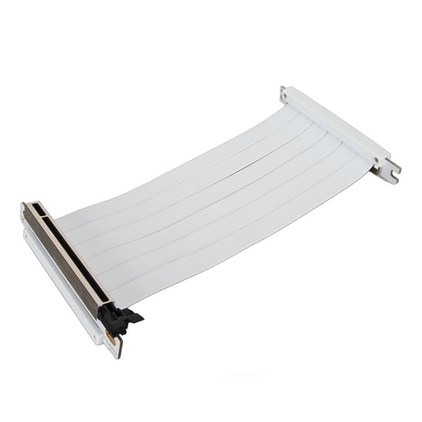 [RM]PCIe 3.0 X16 Riser Cable 180 Degree Flexible GPU Extension Cable High Speed Dual Reverse Connector 40cm White