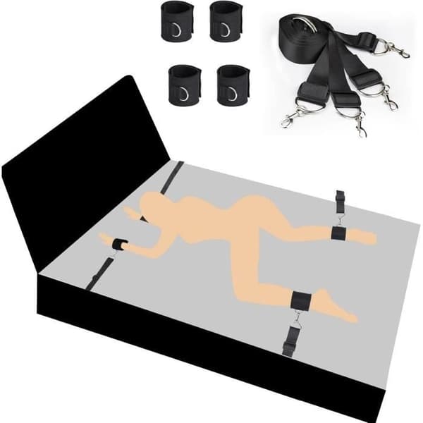 [RM]Bondage Set - Unspecified - Adjustable - Soft Material - For Adult Couples - Black