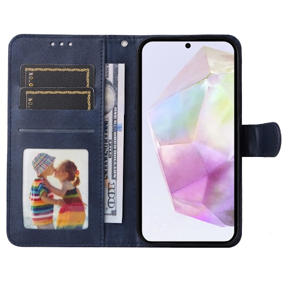 SKALO Samsung A56 5G PU Läder Plånboksfodral - Fler Färger Blue Blå