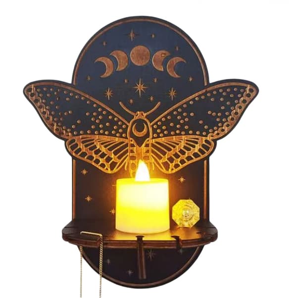 [RM] Krystallhylle-display - Rustikk tredisplay for krystaller