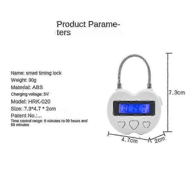 [RM]Smart Time Lock LCD-display Tidslås Multifunktionell Elektronisk Timer, Vattentät USB Uppladdningsbar Temporär Timer Hänglås
