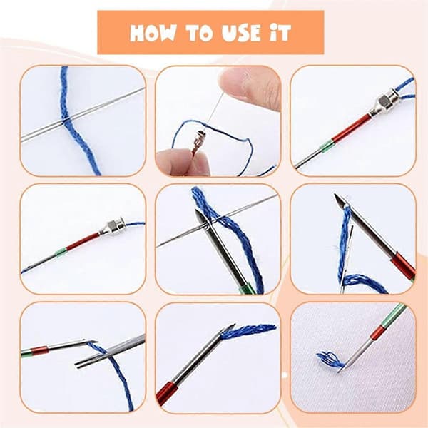 [RM]35 Pcs Punch Needle Kit, Adjustable Punch Needle Embroidery Kit, Sewing Art Needle Tool for Beginners