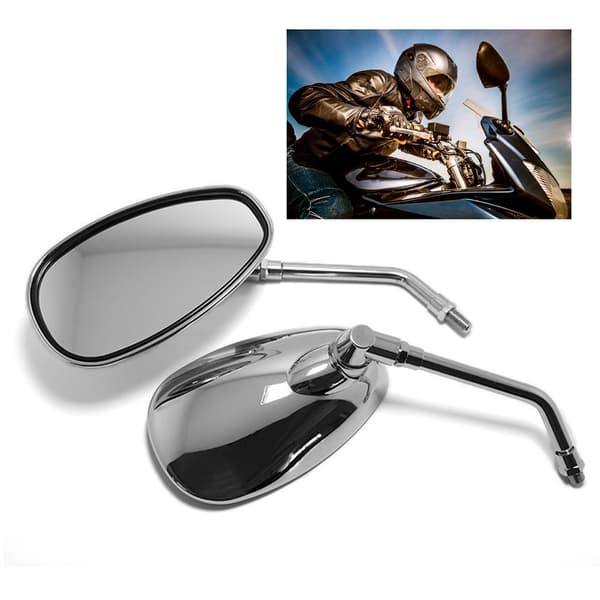 [RM]2pcs Motorcycle Rearview Mirror Electroplated Stainless Clear Surface Handlebar Rear Side Mirror for Motorcycle