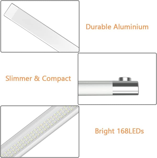 [RM] 4 pcs 12V LED Van Interior Lighting Kit, 168 LEDs RV Ceiling Light, 4-pack Strip Light Bar with ON/OFF Switch [Energy Class G]