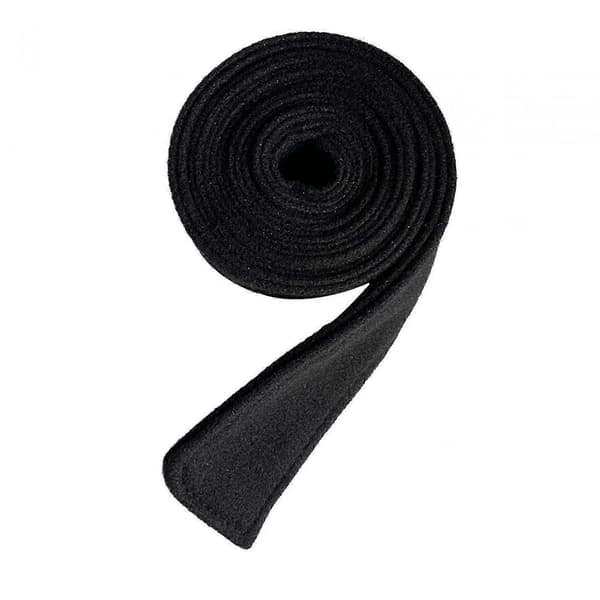 Mångsidigt kappbälte för kvinnor - brett midjebälte i ull black 180cmx5cm