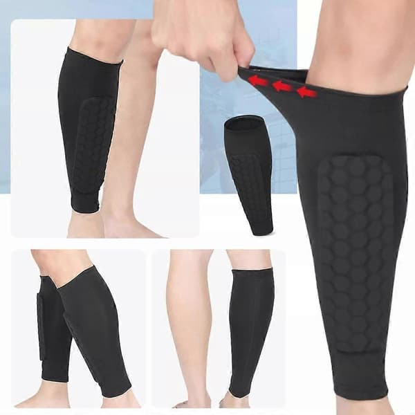 [RM]Shin Defender KidsShindefender Compression Sleeve with Honeycomb Protection white white L
