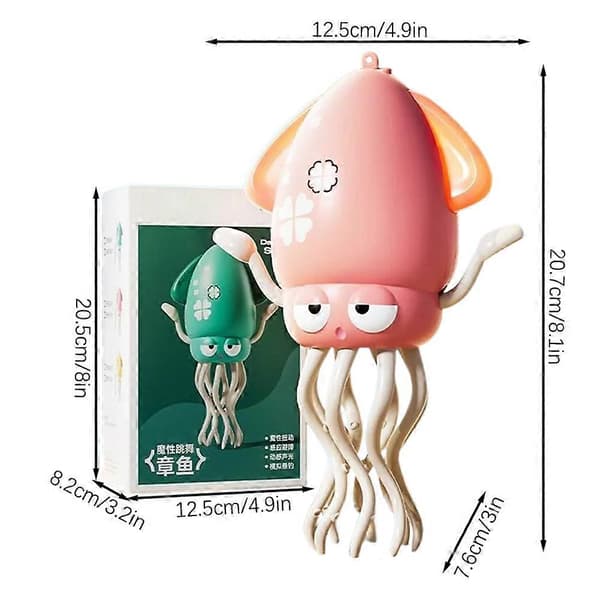 [RM]Musical Dancing Octopus Toy for Kids, Walking Crawling Automatic Avoidance Octopus Toy with Music and Lights, STEM Gift [DB] Pink