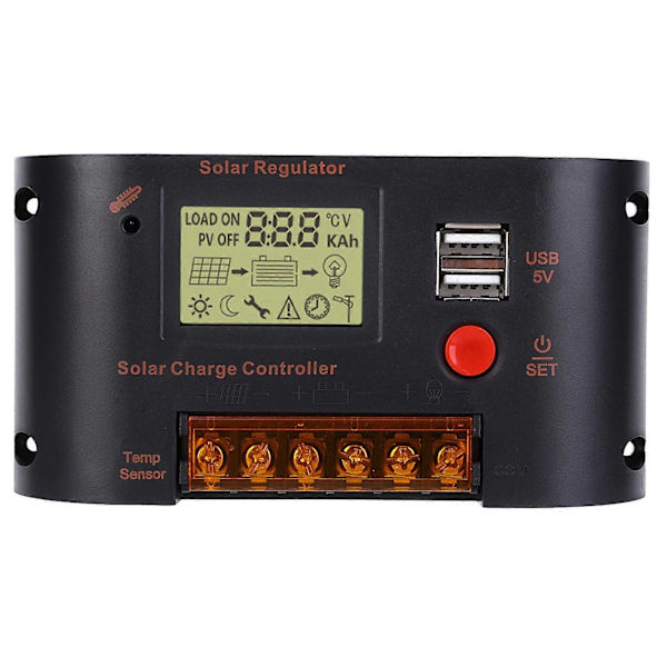 [RM] Solpanelregulator Fotovoltaisk Strømgenereringscontroller 10A til Blybatteri
