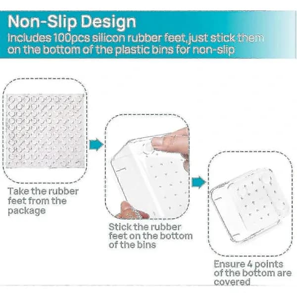 [RM]25 Pcs Clear Plastic Drawer Organizer Set, 4 Sizes Versatile Drawer Organizer Trays for Bathroom and Vanity