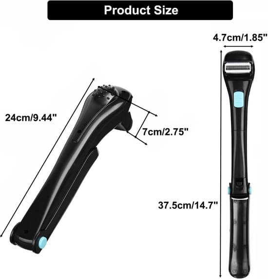 [RM] Shaver - Electric Shaver with Long Handle - Foldable and Cordless - Suitable for Back, Shoulders and Hips - Suitable for Men