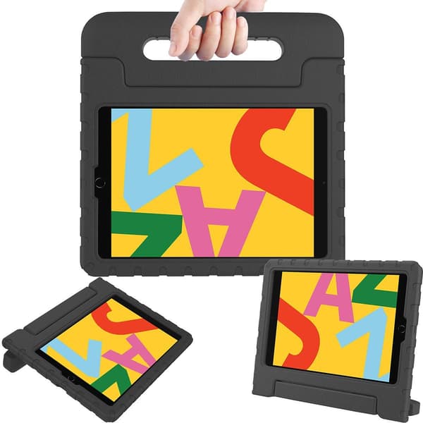 [RM] Stødsikkert børnecover med stativ til iPad 10.2 (2019), sort