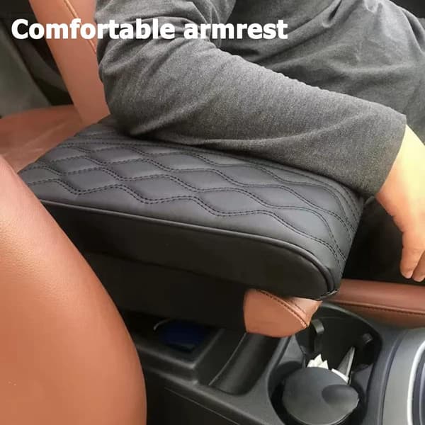 [RM](Black) Car Armrest Cover, 100% Soft Memory Foam Inner Cushion, Car Armrest Protector, Car Center Console Cover, Waterproof e