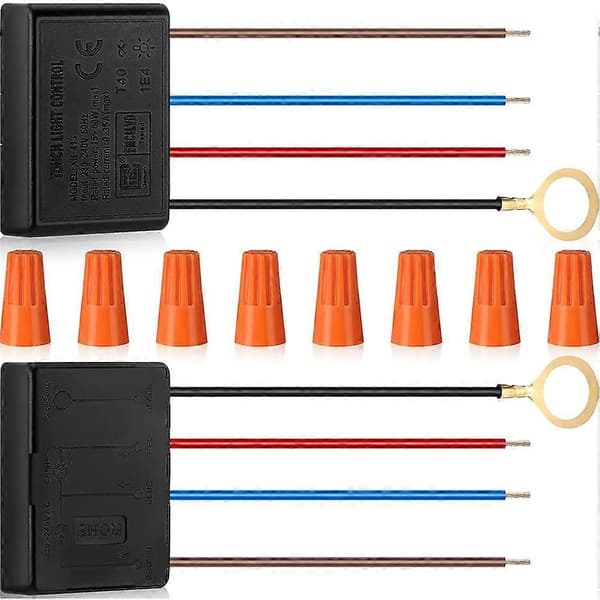 Touch Lamp Switch 2-pack, Touch Lamp Control Module Kompatibel med Dimbar LED, Glödlampor, Lamp Switch Replacement K