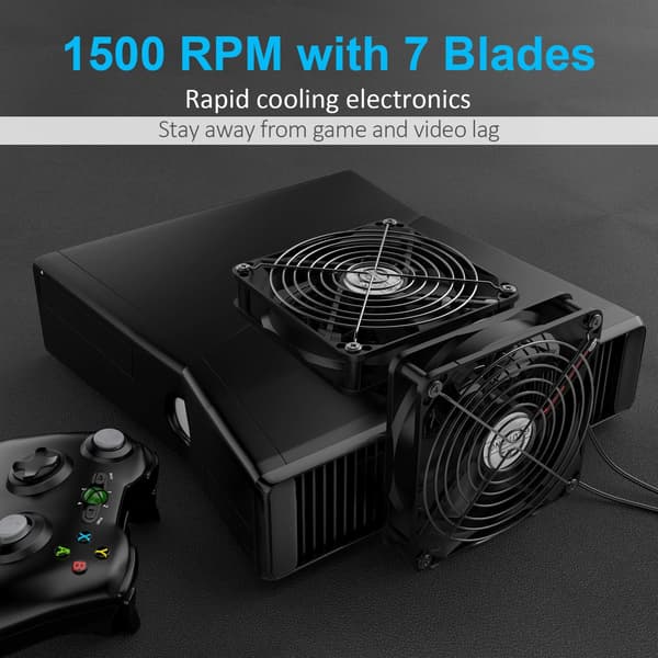 [RM]Dual 120mm USB Fan 2 in 1, USB Fan Grill, Three Speed Settings P