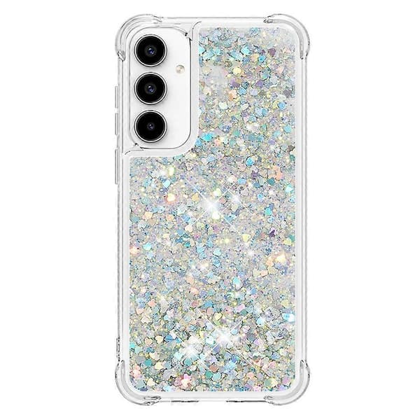 [RM]For Samsung Galaxy A56 5G TPU Case Glitter Quicksand Shockproof Phone Case Silver Silver Hearts