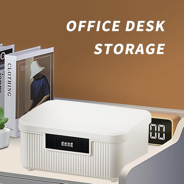 [RM]Lockable Storage Box, 2.3 Gallon Storage Box with Combination Lock, Heavy Duty Plastic Box, Useful as Item Organizer White)