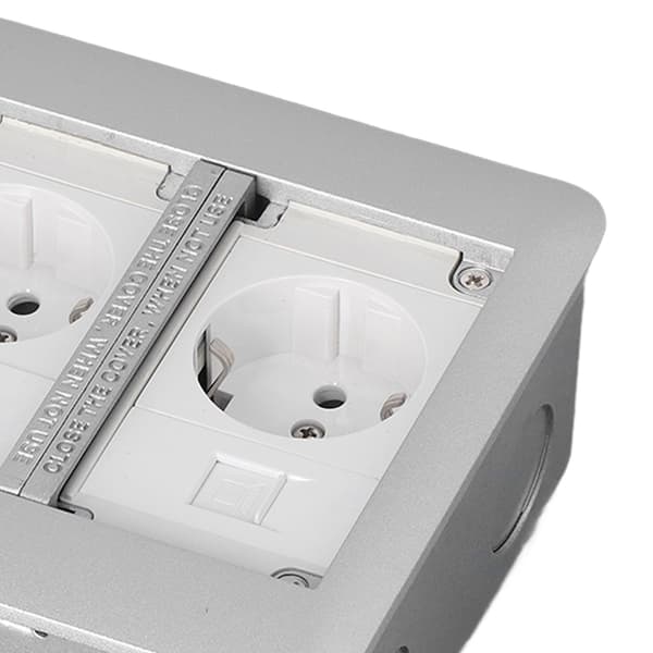 [RM]Multifunctional Power Outlet with 2 Sockets, Flame Retardant, Waterproof, Recessed Socket