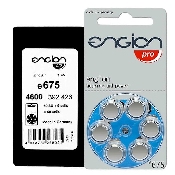 60 st Hörbatterier Engion Högpresterande Batteri a10 A312 13A ZA10 E675 E10 e13 PR41 för CIC ITC BTE Hörapparater e10(60pcs)
