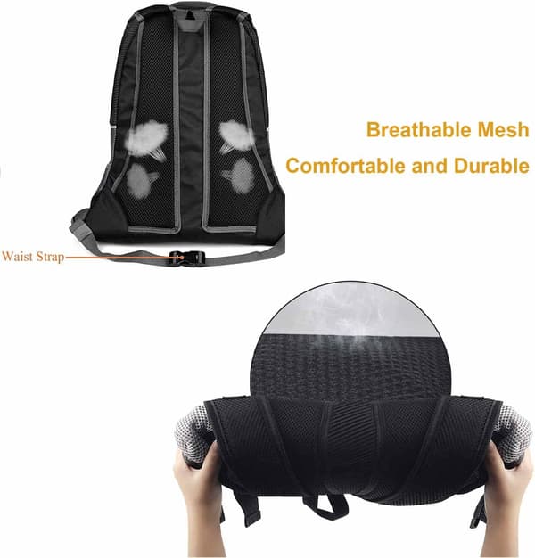 [RM] Dog Cat Carrier Backpack for Small Medium Pets Adjustable Head Out Front Breathable Bag Waterproof Bottom Backpack Black