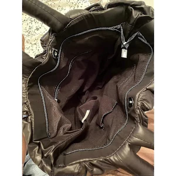 [RM]Stor mulepose til kvinder, luksuriøse polstrede tasker og håndtasker Crossbody-tasker til kvinder, vinter nylon dun bomuld skuldertasker Zekai