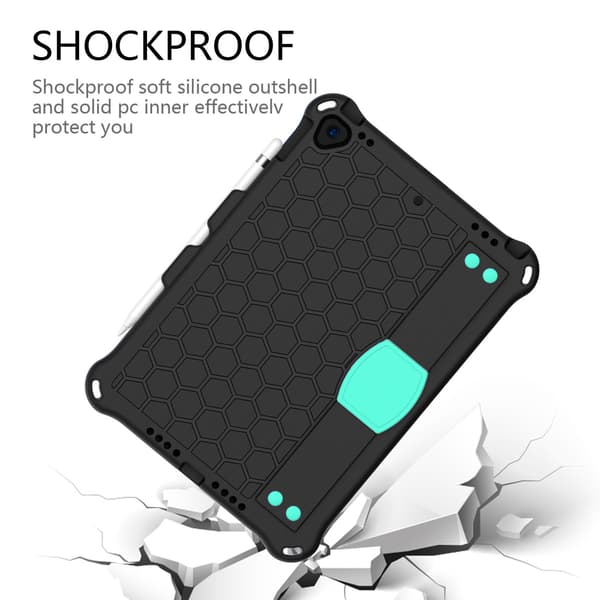 [RM]Fodral för iPad mini1/mini2/mini345 pennfack, svart mintgrön, honeycomb-rem
